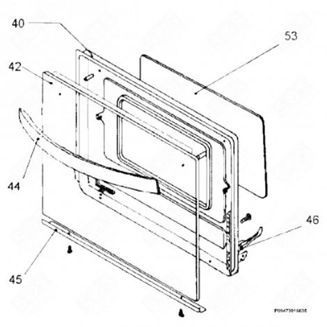 VITRE EXTÉRIEURE DE PORTE BLANC (REPÈRE 42) FOUR, CUISINIÈRE - 3429136223