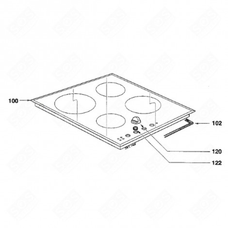 MANETTE BLANCHE (REPÈRE 120) PLAQUE DE CUISSON - 75X5607