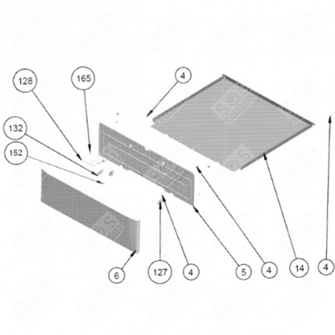 COUVERCLE (REPÈRE 14) FOUR, CUISINIÈRE - 50299850003