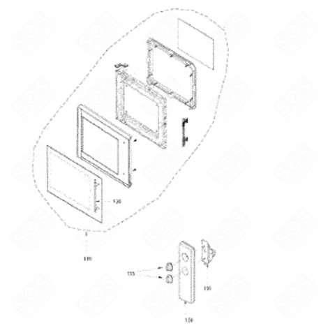 PORTE ASSEMBLÉE (REPÈRE 130) FOUR MICRO-ONDES - AS0007273