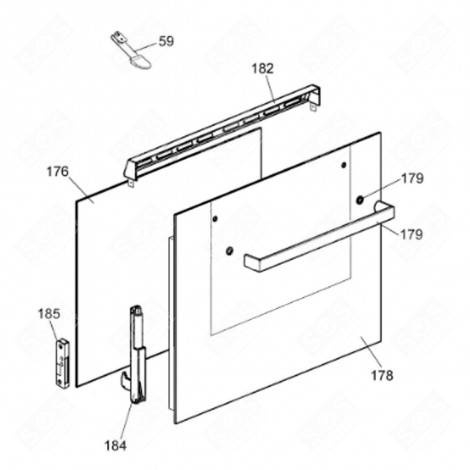 VITRE PORTE EXTÉRIEURE FOUR  (REPÈRE 178) FOUR, CUISINIÈRE - 42809159