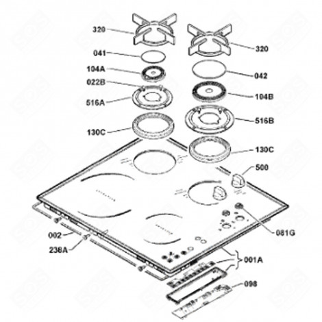 BOUTON NOIR (REPÈRE 500) D'ORIGINE FOUR, CUISINIÈRE - 3550308096