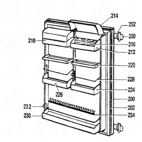 ARCEAU BALCONNET BOUTEILLE (REPÈRE 232) RÉFRIGÉRATEUR, CONGÉLATEUR - 45X1097