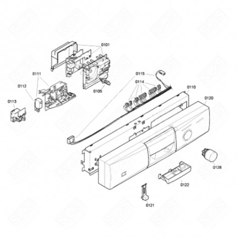 MANETTE PROGRAMME (REPÈRE 128) LAVE-VAISSELLE - 00614784