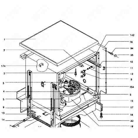 GUIDE DROIT (REPÈRE 9) LAVE-VAISSELLE - 96X0264