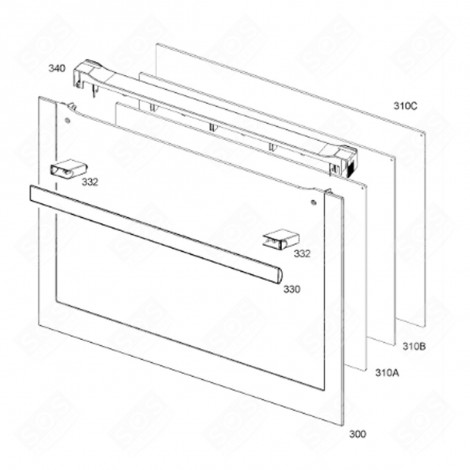 VITRE EXTÉRIEURE (REPÈRE 300) D'ORIGINE 509,8X407 MM FOUR, CUISINIÈRE - 5611824300, 6619284992