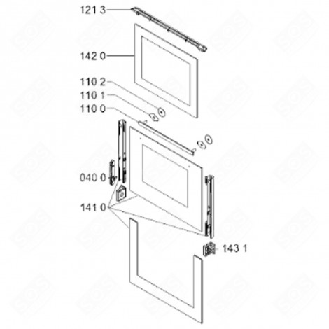 VITRE EXTÉRIEURE (REPÈRE 1410) FOUR, CUISINIÈRE - 481010523795