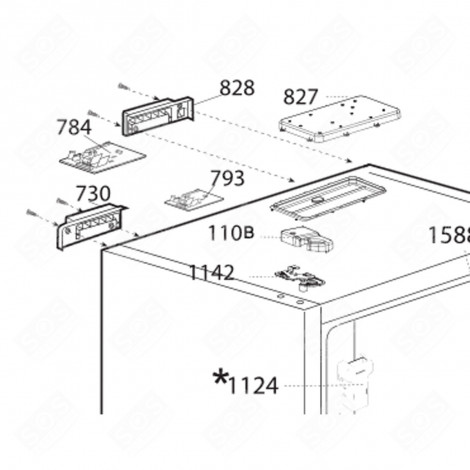 MODULE DE CONTRÔLE (REPÈRE 784) RÉFRIGÉRATEUR, CONGÉLATEUR - 4390000885