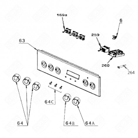 BOUTON DE THERMOSTAT (REPÈRE 64B) FOUR, CUISINIÈRE - 3425772005