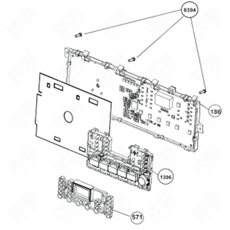 CARTE ELECTRONIQUE, MODULE DE PUISSANCE (REPÈRE 186) LAVE-LINGE - 2822410021