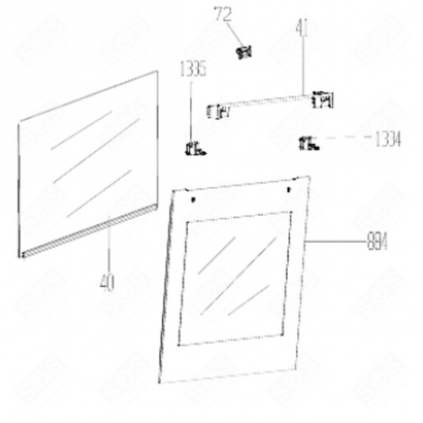 VITRE EXTÉRIEURE GRAND FOUR (REPÈRE 884) 594X283 MM FOUR, CUISINIÈRE - 210443403