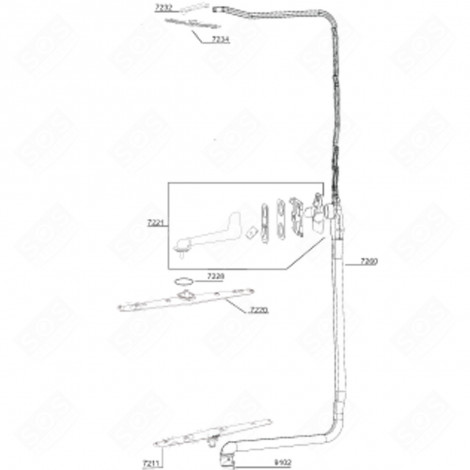 TUYAU D'ARRIVÉE (REPÈRE 7260) LAVE-VAISSELLE - 1738001300