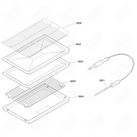 GRILLE COMBINÉ (REPÈRE 0606) FOUR, CUISINIÈRE - 00745103