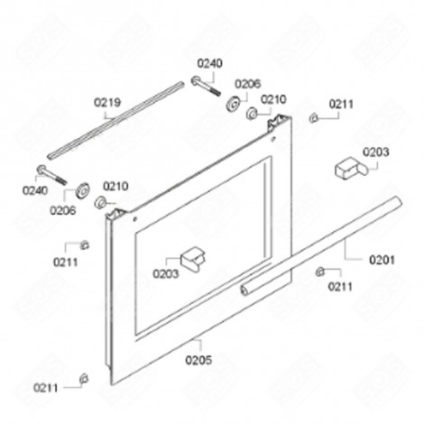 VITRE EXTÉRIEURE FOUR, CUISINIÈRE - 00740147