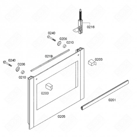 VITRE EXTÉRIEURE (REPÈRE 0205) FOUR, CUISINIÈRE - 00700385