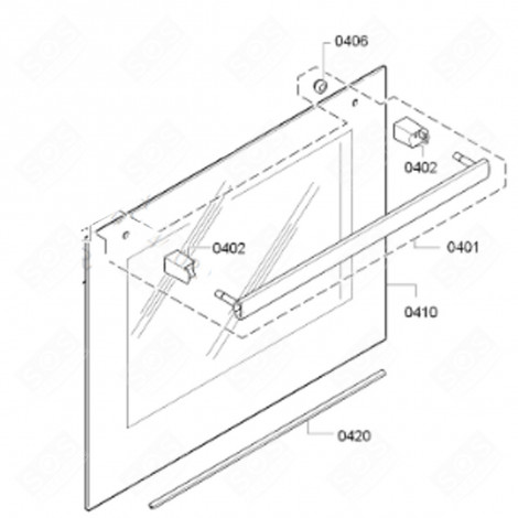 VITRE EXTÉRIEURE (REPÈRE 410) FOUR, CUISINIÈRE - 00688387