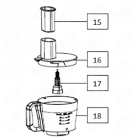 POUSSOIR BOL PLASTIQUE (REPÈRE 15) ROBOT MÉNAGER - CU001142