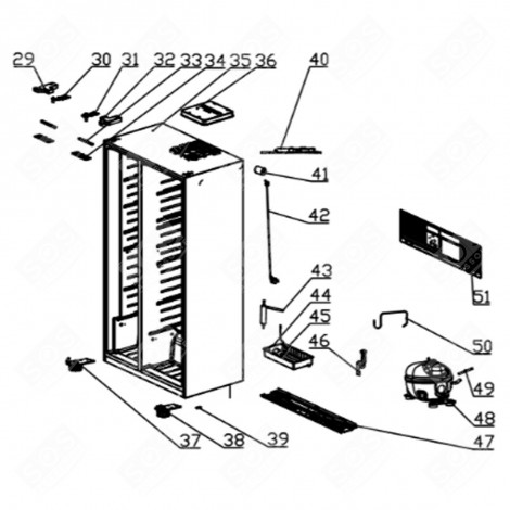 COMPRESSEUR (REPÈRE 48) RÉFRIGÉRATEUR, CONGÉLATEUR - FR007208