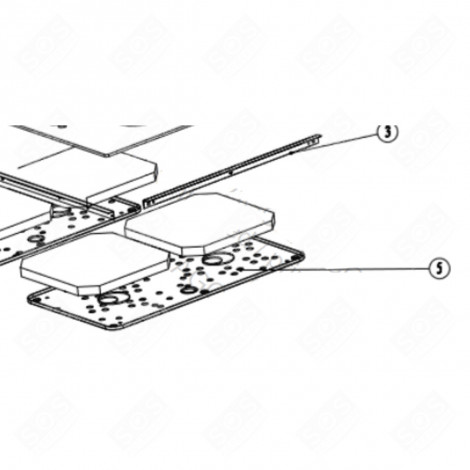 KIT FOYERS 180 + 180 MM DROITE (REPÈRE 5) PLAQUE DE CUISSON - CU000053