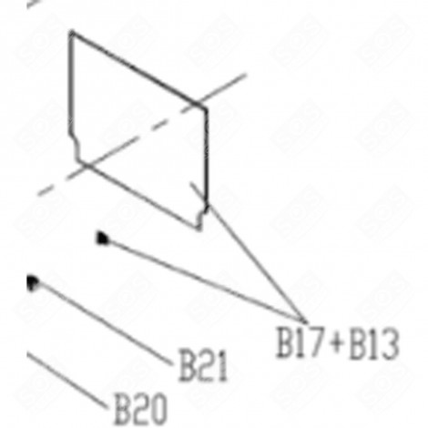 VITRE INTÉRIEURE + TAQUET (REPÈRE B13 + B17) FOUR, CUISINIÈRE - CU005086