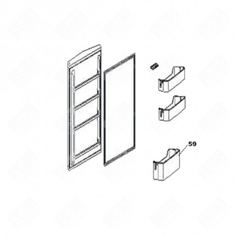 BALCONNET BOUTEILLES (REPÈRE 59) 486X113X96 MM RÉFRIGÉRATEUR, CONGÉLATEUR - 49121752, 49126129