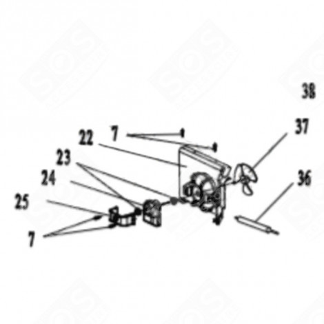 MOTEUR VENTILATEUR (REPÈRE 24) RÉFRIGÉRATEUR, CONGÉLATEUR - FR001655