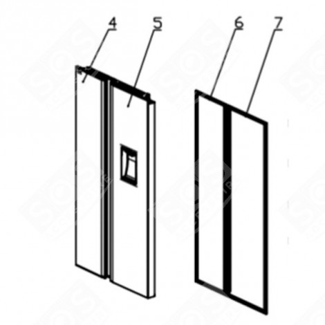 JOINT PORTE FREEZER (REPÈRE 6) RÉFRIGÉRATEUR, CONGÉLATEUR - FR007150