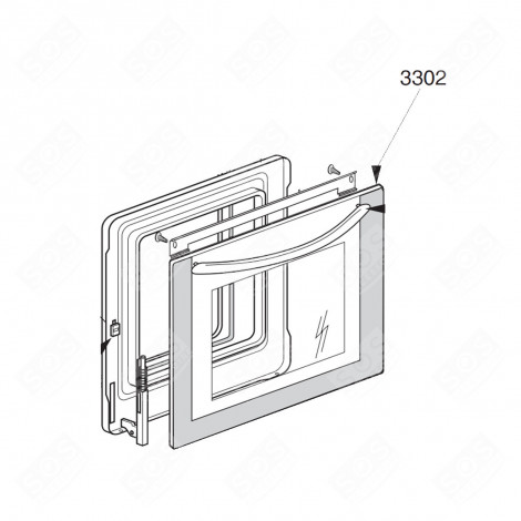 VITRE EXTÉRIEURE (REPÈRE 3302) FOUR, CUISINIÈRE - 300350232 