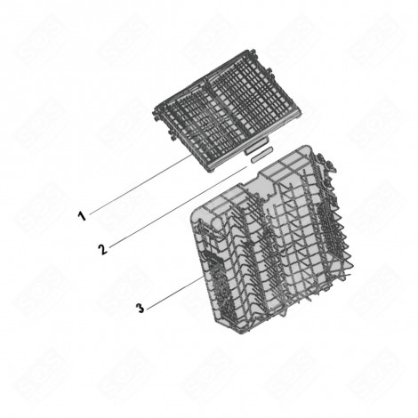 PANIER SUPÉRIEUR COMPLET REPÈRE 3 LAVE-VAISSELLE - 1063041, 34421371