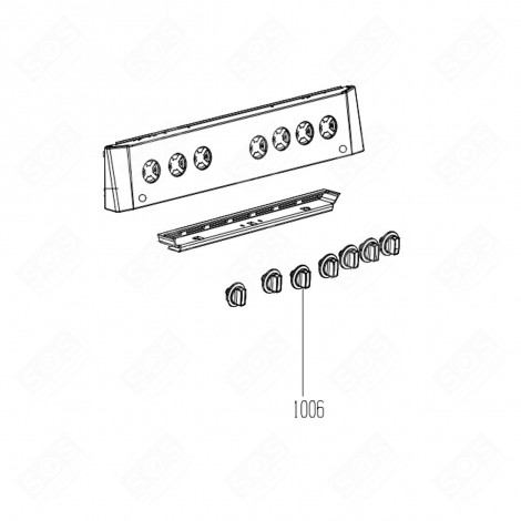 COMMUTATEUR HAUT + MANETTE (REPÈRE 1006) FOUR, CUISINIÈRE - 250315621