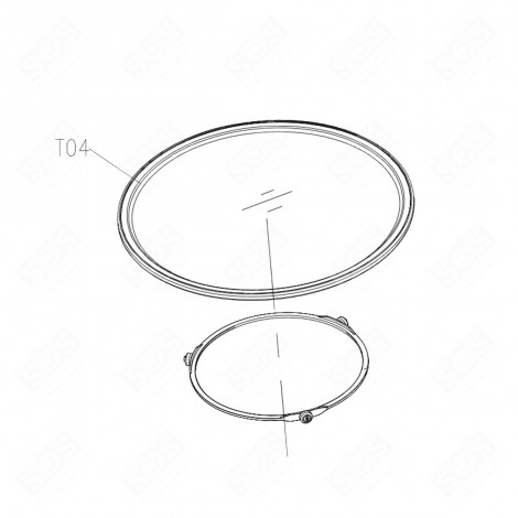 PLATEAU EN VERRE (REPÈRE T04) FOUR MICRO-ONDES - 9178021825