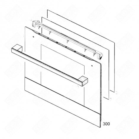 VITRE DE PORTE EXTÉRIEURE D'ORIGINE (REPÈRE 300) 590X462 MM FOUR, CUISINIÈRE - 140123469177