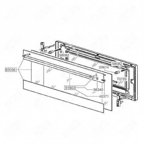 VITRE DE PORTE INTERMÉDIAIRE (REPÈRE 93056) 624X231 MM FOUR, CUISINIÈRE - 772533074