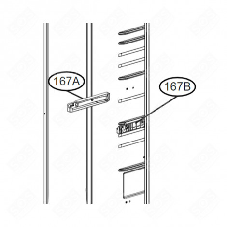 GUIDE RAIL (REPÈRE 167A) RÉFRIGÉRATEUR, CONGÉLATEUR - MEA66351601