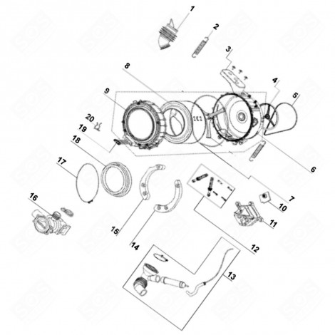 CHARNIÈRE DE PORTE (REPÈRE 17) LAVE-LINGE - 1067357, 34010645