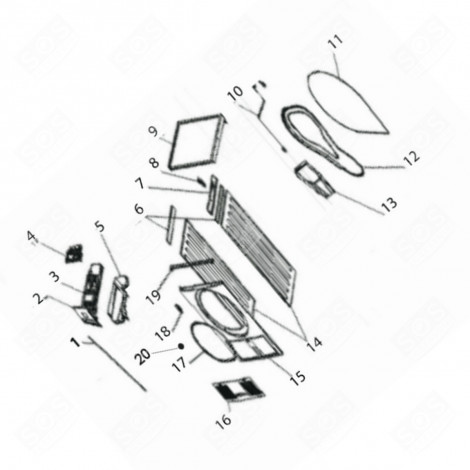 PANNEAU ARRIÈRE AVEC FEUTRE (REPÈRE N°12) SÈCHE-LINGE - 1063948, 34060053