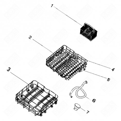 PANIER SUPÉRIEUR (REPÈRE N°2) LAVE-VAISSELLE - 1062853, 34421643