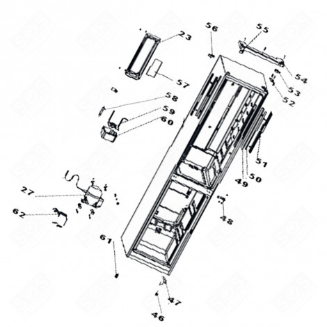 PLATINE DE COMMANDE (REPÈRE N°57) RÉFRIGÉRATEUR, CONGÉLATEUR - 1058210, 53040883