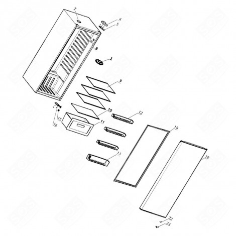 JOINT DE PORTE (REPÈRE N°18) RÉFRIGÉRATEUR, CONGÉLATEUR - 1069854, 18040230