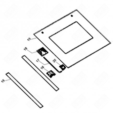 VITRE EXTÉRIEURE (REPÈRE N°19) FOUR, CUISINIÈRE - 1064900, 34050330