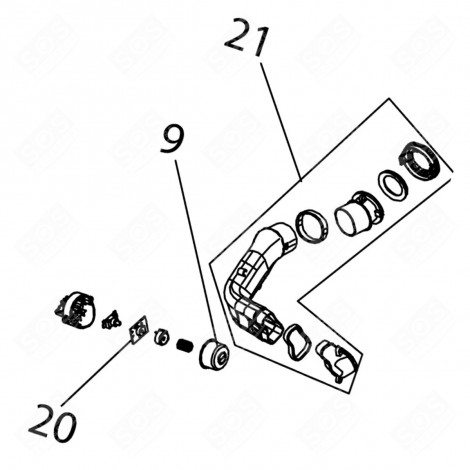 POTENTIOMÈTRE (REPÈRE N°20) D'ORIGINE ASPIRATEUR - 140200340010